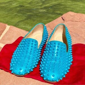 Christian Louboutin Blue Rolling Spike loafers